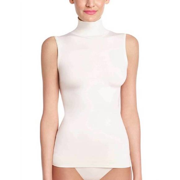 NEW COMMANDO minimalist sleeveless turtleneck top in ivory - Picture 1 of 2